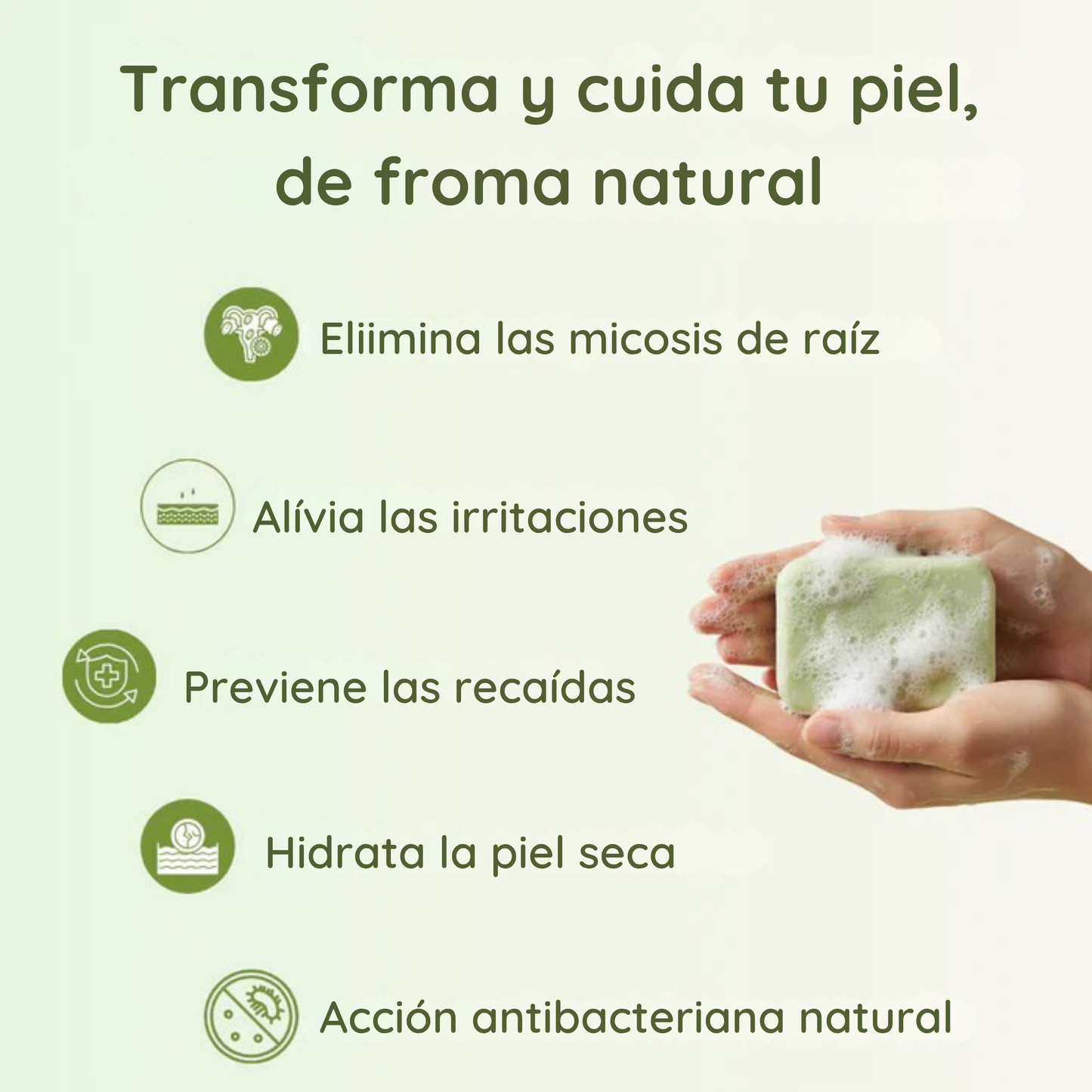 Jabón natural para hongos y sequedad en los pies